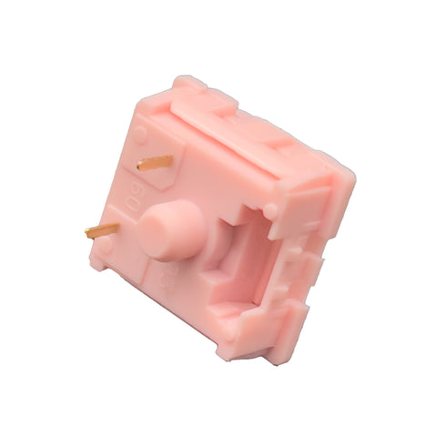 Achterkant van de KTT Peach switch met gouden pinnen